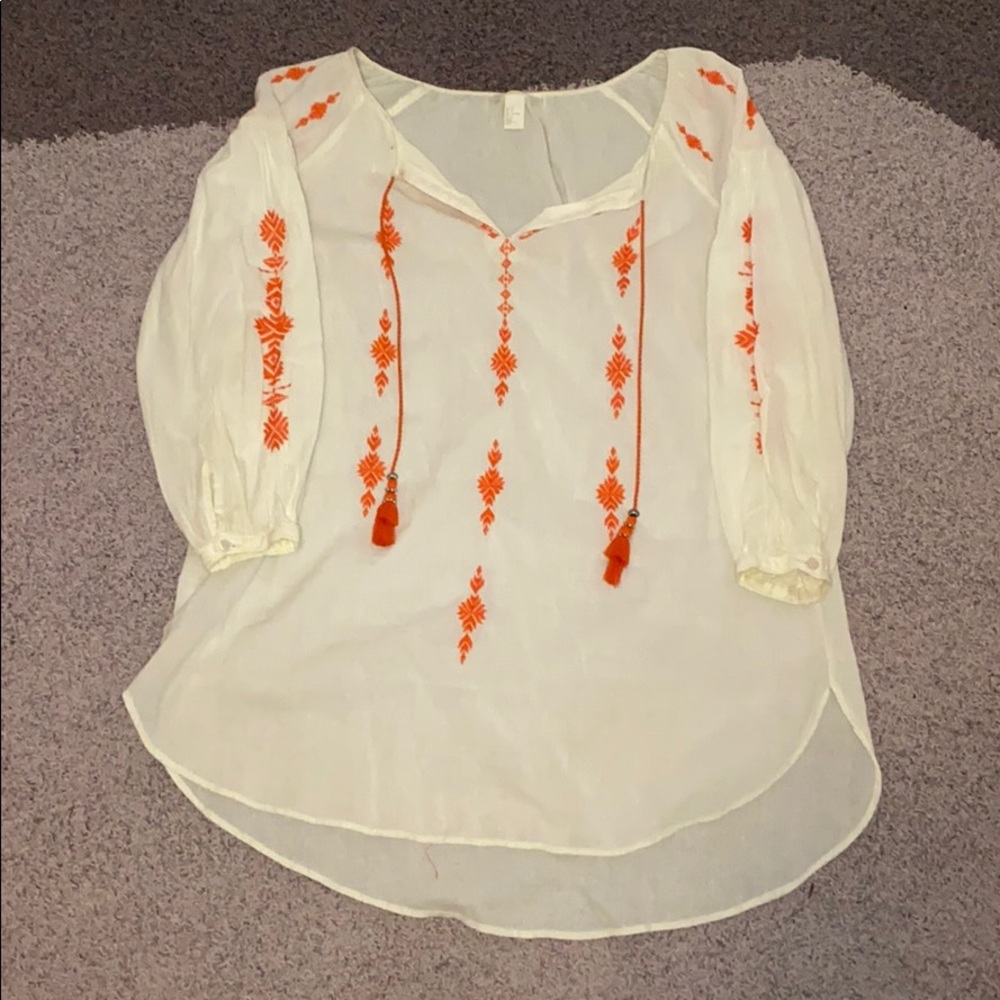 White colored tunic dress